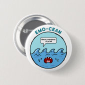 Emo-Cean Ocean Beach Pun Button Button (Vorne & Hinten)
