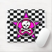 Emo Checkerboard Star & Skull Mousepad (Mit Mouse)
