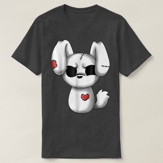 Emo Chibi Kawaii Easter Goth Emo Bunny T-Shirt (Design vorne)