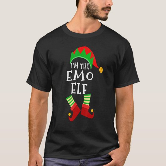 Emo Elf Matching Family Group Weihnachtself Party T-Shirt (Vorderseite)