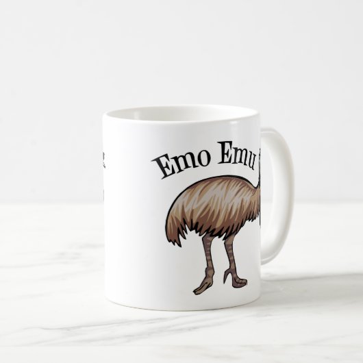 Emo Emu Funny Hipster Kaffeetasse (VorderseiteRechts)