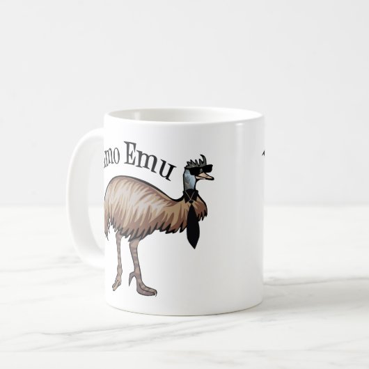 Emo Emu Funny Hipster Kaffeetasse (Vorderseite Links)