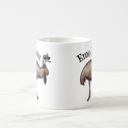 Emo Emu Funny Hipster Kaffeetasse (Mittel)