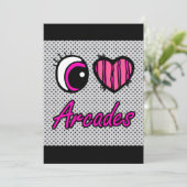 Emo Eye Heart I Liebe Arcades Einladung (Stehend Vorderseite)