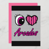 Emo Eye Heart I Liebe Arcades Einladung (Vorne/Hinten)