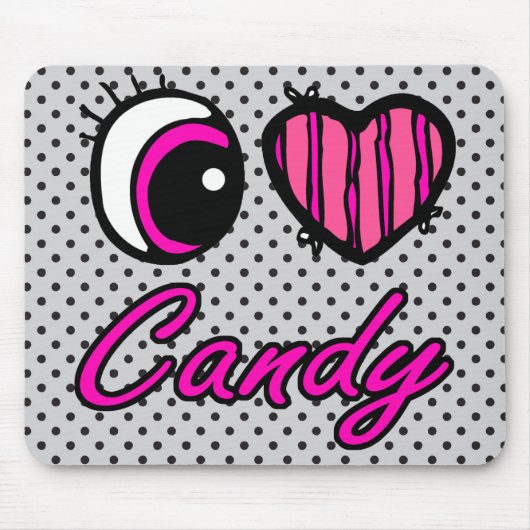 Emo Eye Heart I Liebe Candy Mousepad (Vorne)