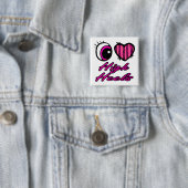 Emo Eye Heart I Liebe High Heels Button (Beispiel)