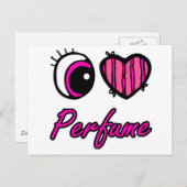 Emo Eye Heart I Liebe Parfüm Postkarte (Vorne/Hinten)