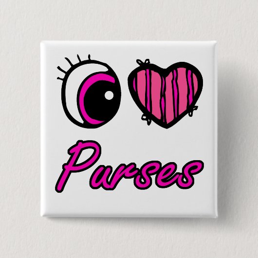 Emo Eye Heart I Liebe Purses Button (Vorderseite)