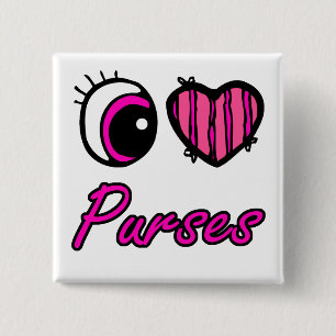 Emo Eye Heart I Liebe Purses Button
