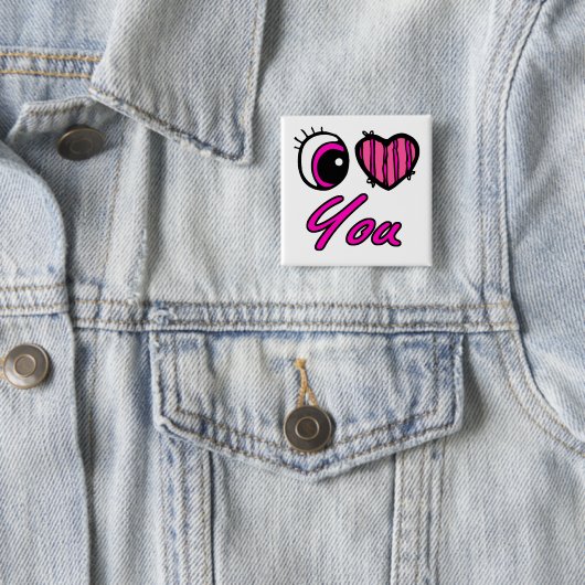 Emo Eye Heart I Liebe Sie Button (Beispiel)