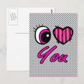 Emo Eye Heart I Liebe Sie Postkarte (Vorne/Hinten)