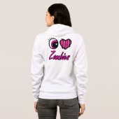 Emo Eye Heart I Liebe Zombies Hoodie (Schwarz voll)