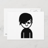 Emo-Gesicht Postkarte (Vorne/Hinten)