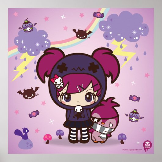 Emo Girl Haruka und Spitzen der Pinguin Poster (Vorne)