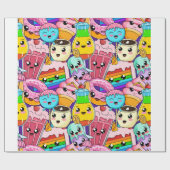 emo-girl-kawaii-nahtlos geschenkpapier (Flach)