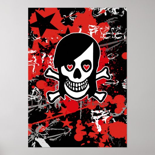 Emo Girl Skull Poster (Vorne)