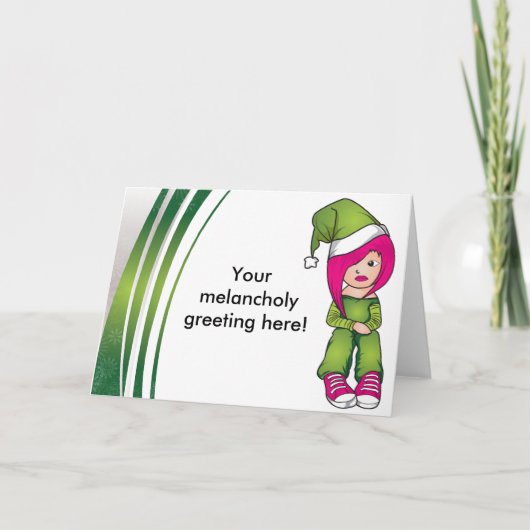 Emo Girl Weihnachtskarte Feiertagskarte (Vorderseite)