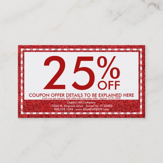 emo Glitter-Kuponkarte Rabattkarte (Vorderseite)