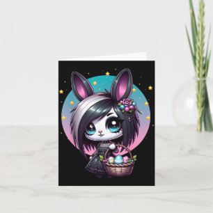 Emo-Goth-Mädchen-Szene-Osterhase Karte