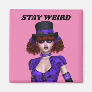 EMO GOTHIC GIRL MAGNETS, WEIRD BLEIBE MAGNET