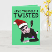 EMO GOTHIC GIRL, TWISTED CHRISTMAS CARDS KARTE (Gelbe Blume)