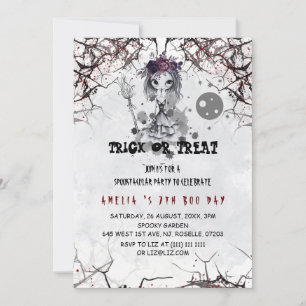 Emo Gothic Süße Mädchen Geburtstag Einladung
