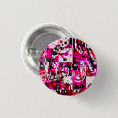 Emo Graffiti Pink Schachbretts Button (Vorne & Hinten)