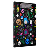 Emo Halloween-Muster Klemmbrett (Rechts)