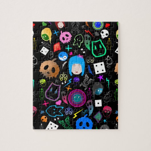 Emo Halloween-Muster Puzzle (Vertikal)