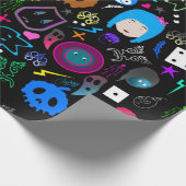 Emo Halloween Pattern Geschenkpapier (Ecke)