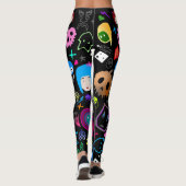 Emo Halloween Pattern Leggings (Rückseite)