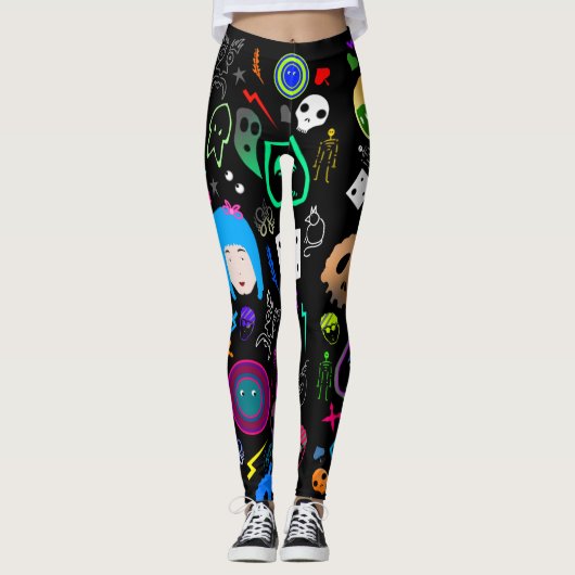 Emo Halloween Pattern Leggings (Vorderseite)