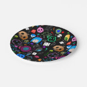 Emo Halloween Pattern Pappteller (Schrägansicht)