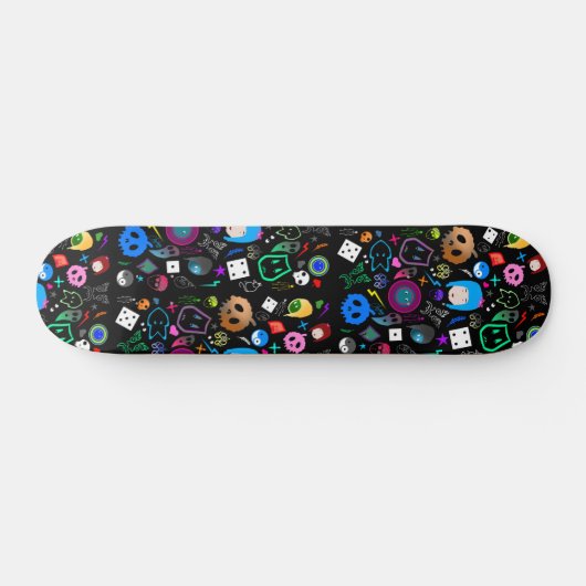 Emo Halloween Pattern Skateboard (Horizontal)