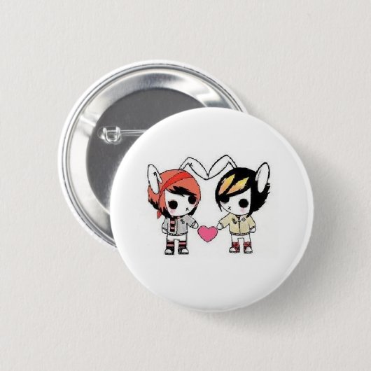 emo Häschen Button (Vorne & Hinten)