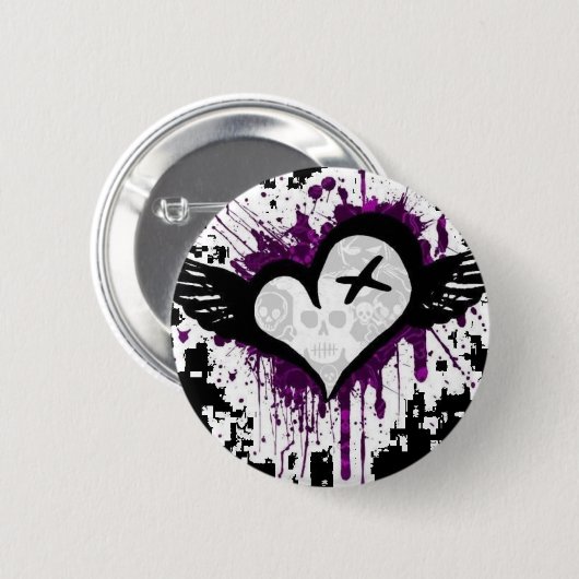 emo Herz Button (Vorne & Hinten)