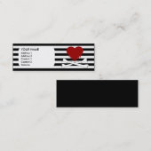 emo Herz und gekreuzte Knochen Mini Visitenkarte (Vorne/Hinten)