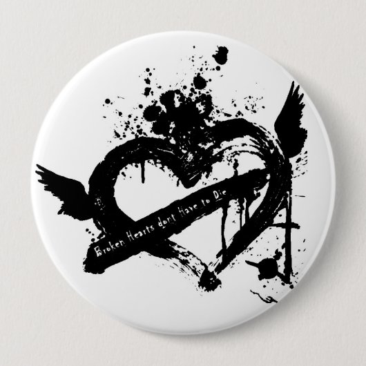 emo Herzknopf Button (Vorderseite)