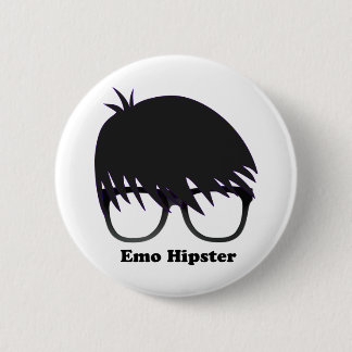 Emo Hipster Button