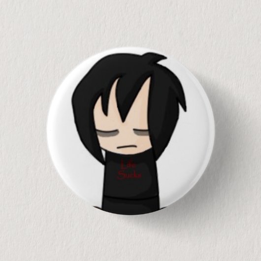Emo Jungen-Knopf Button (Vorderseite)