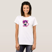 Emo Katzen-Mädchen T-Shirt (Vorne ganz)