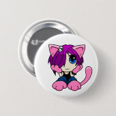 Emo Katzenmädchen Button (Vorne & Hinten)
