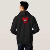 Emo Liebe Heart Paint Spritzer Hoodie (Schwarz voll)