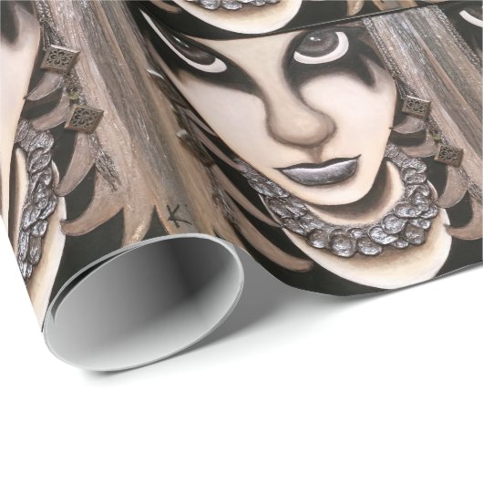 Emo Mädchen Geschenkpapier (Rolleneckpunkt)