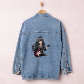 Emo-Mädchen mit langen schwarzen Haaren Jeansjacke (Hangar)