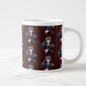 Emo-Mädchen mit langen schwarzen Haaren Jumbo-Tasse (Rechts)