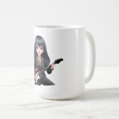 Emo-Mädchen mit langen schwarzen Haaren Kaffeetasse (VorderseiteRechts)