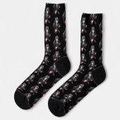 Emo-Mädchen mit langen schwarzen Haaren Socken (Linkes Detail)