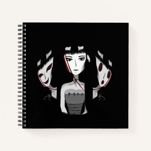 Emo-Mädchen Notizblock (Vorderseite)
